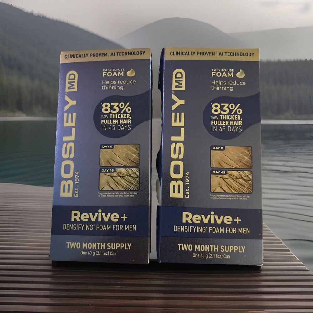 Bosley MD Revive Densifying Foam Treatment, 2-Month Supply, Mens - 2 Pack 🆕